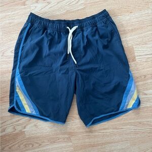 Fair Harbor Blue Swim Shorts with Light Blue Accent